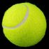 Green tennis ball, isolated on black background